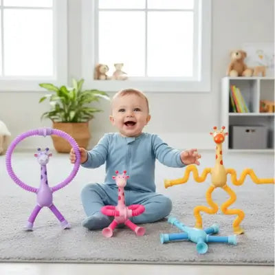 kit 4 girafas estica e gruda com led