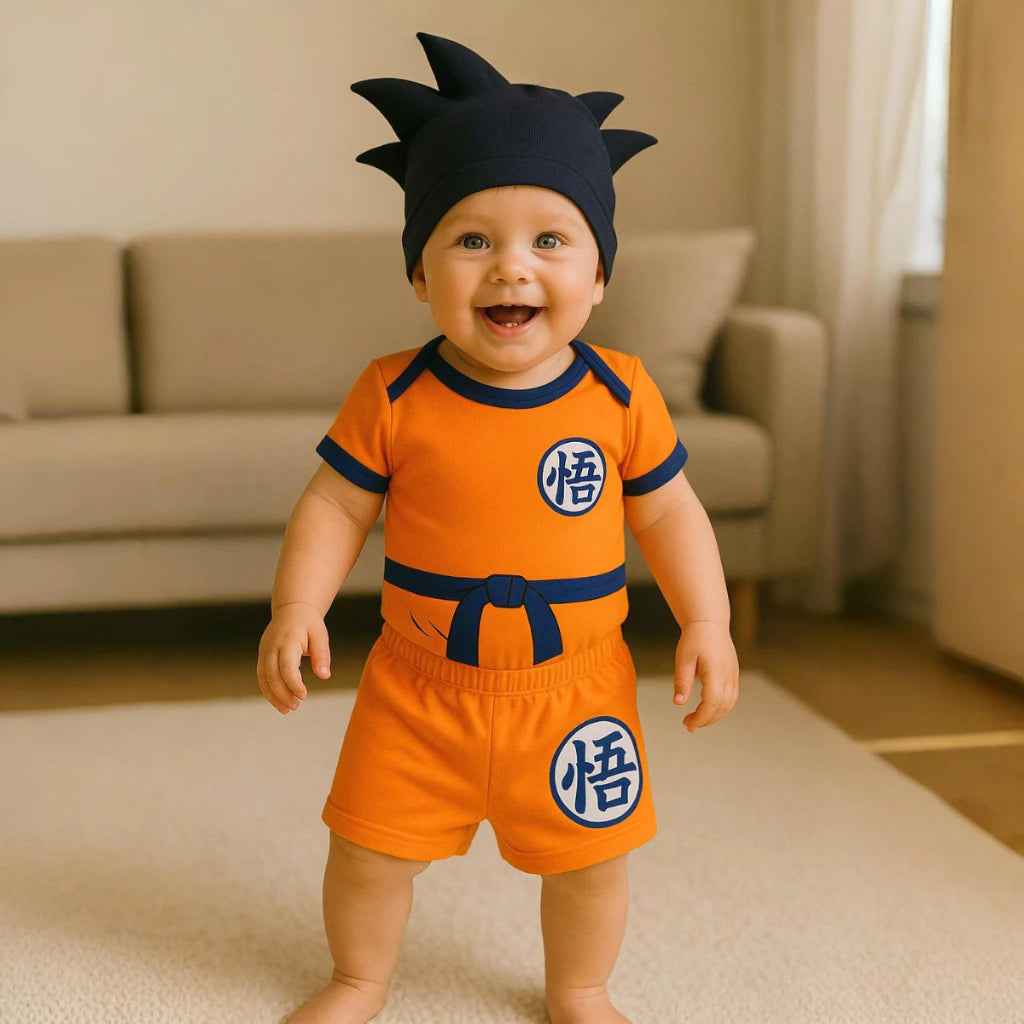 Body bebê mêsversário - Fantasia Infantil - Body com touca
