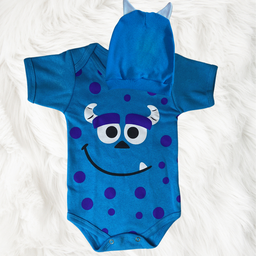 Body bebê mêsversário - Fantasia Infantil - Body com touca