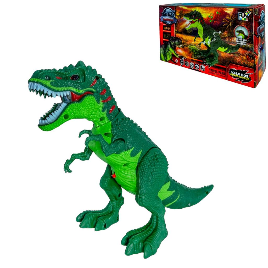 Dinossauro T-Rex com Fumaça e Som – Brinquedo Interativo