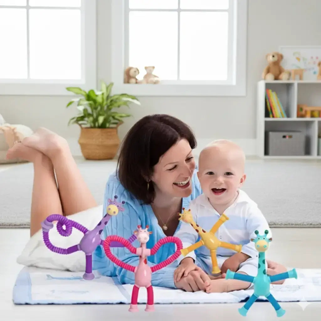 kit 4 girafas estica e gruda com led