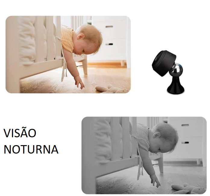 Mini Câmera para Monitorar Bebê com Wi-Fi – Segurança e Tranquilidade 24h
