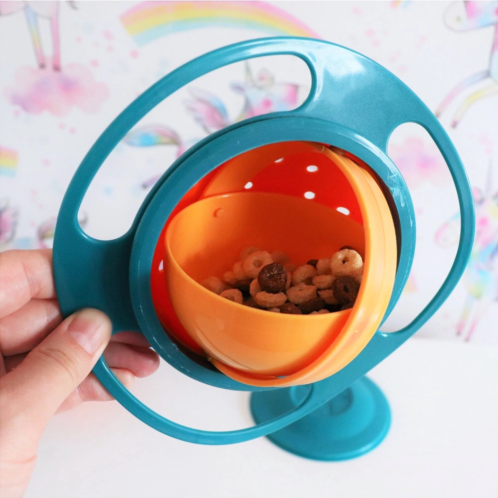 Tigela Giratória 360°  – Tigela que gira e não deixa cair Prato Mágico Infantil Bebê Giratório 360º Alimento Não Cai