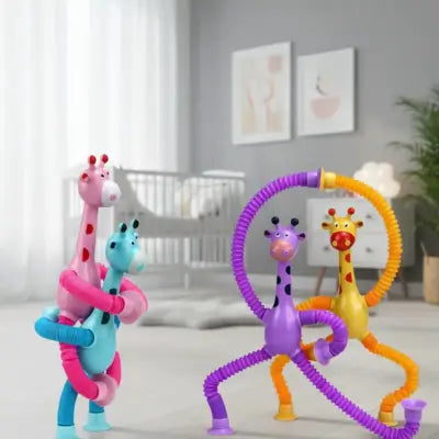 kit 4 girafas estica e gruda com led