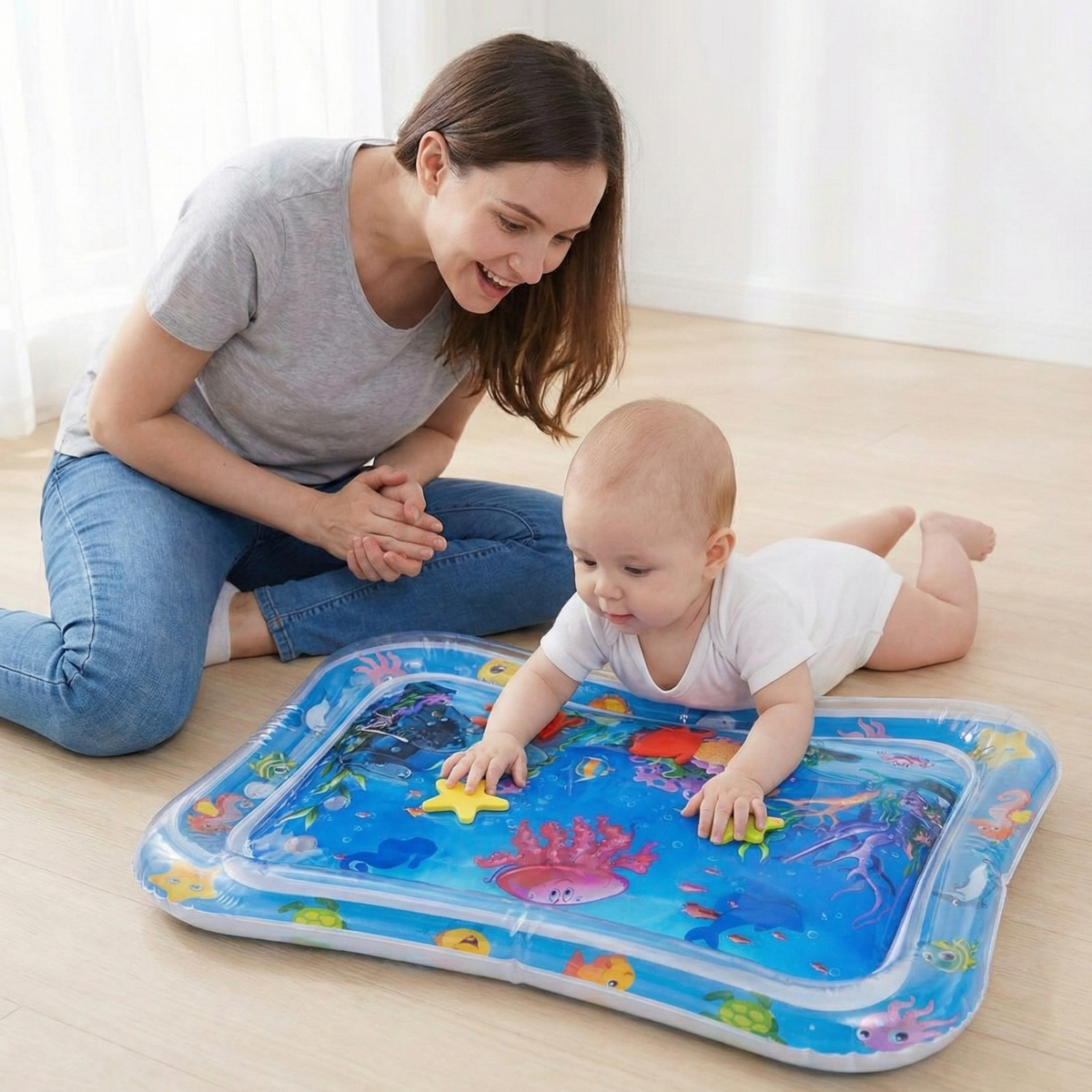 Tapete de água interativo para bebê