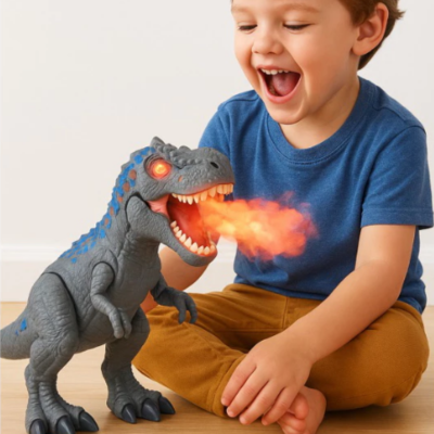 Dinossauro T-Rex com Fumaça e Som – Brinquedo Interativo