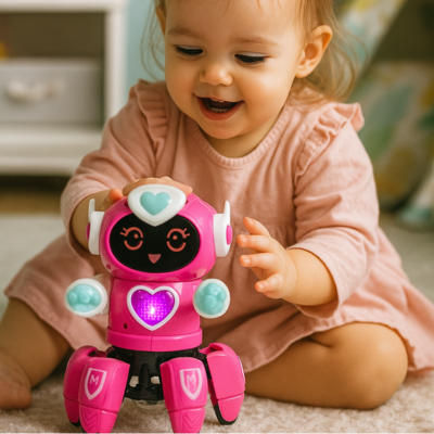 Robô Aranha Dançarino com luzes coloridas e movimentos divertidos