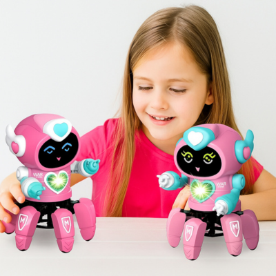 Robô Aranha Dançarino com luzes coloridas e movimentos divertidos