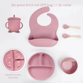 Kit de Alimentação de Silicone para Bebê: Conjunto Completo com 6 Peças