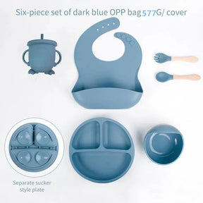 Kit de Alimentação de Silicone para Bebê: Conjunto Completo com 6 Peças