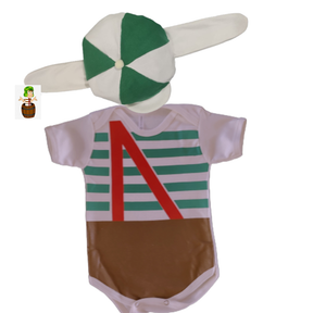 Body bebê mêsversário - Fantasia Infantil - Body com touca