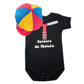 Body bebê mêsversário - Fantasia Infantil - Body com touca