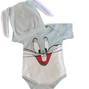 Body bebê mêsversário - Fantasia Infantil - Body com touca
