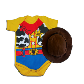 Body bebê mêsversário - Fantasia Infantil - Body com touca