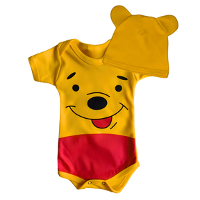 Body bebê mêsversário - Fantasia Infantil - Body com touca