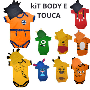 Body bebê mêsversário - Fantasia Infantil - Body com touca