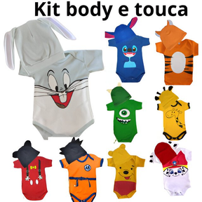 Body bebê mêsversário - Fantasia Infantil - Body com touca