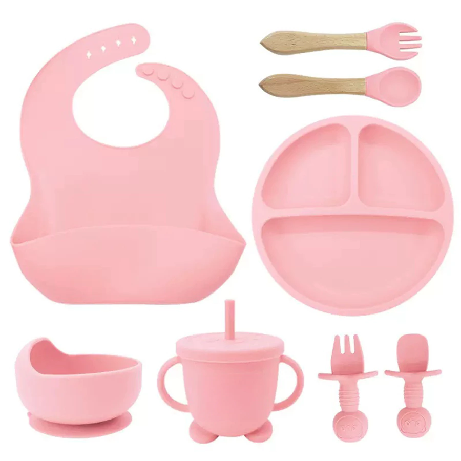 Kit de Alimentação de Silicone para Bebê: Conjunto Completo com 6 Peças