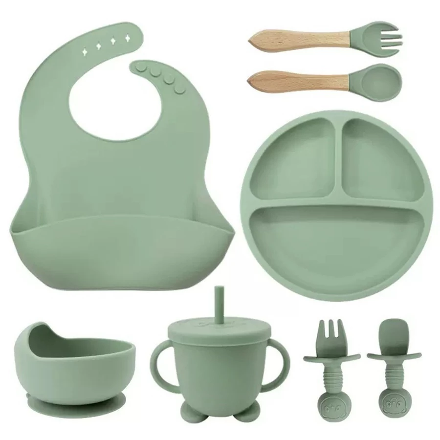 Kit de Alimentação de Silicone para Bebê: Conjunto Completo com 6 Peças